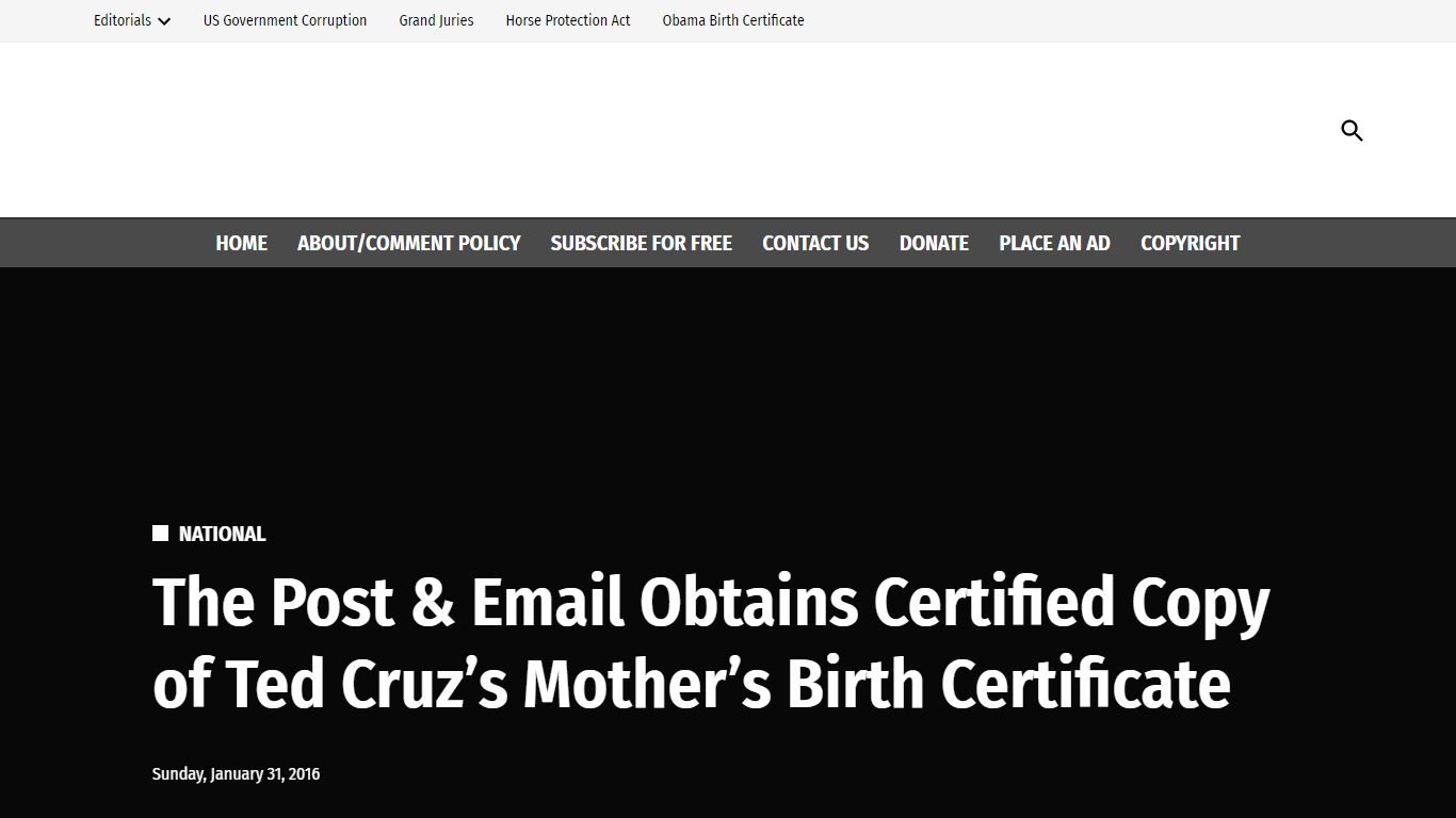 The Post & Email Obtains Certified Copy of Ted Cruz's ...